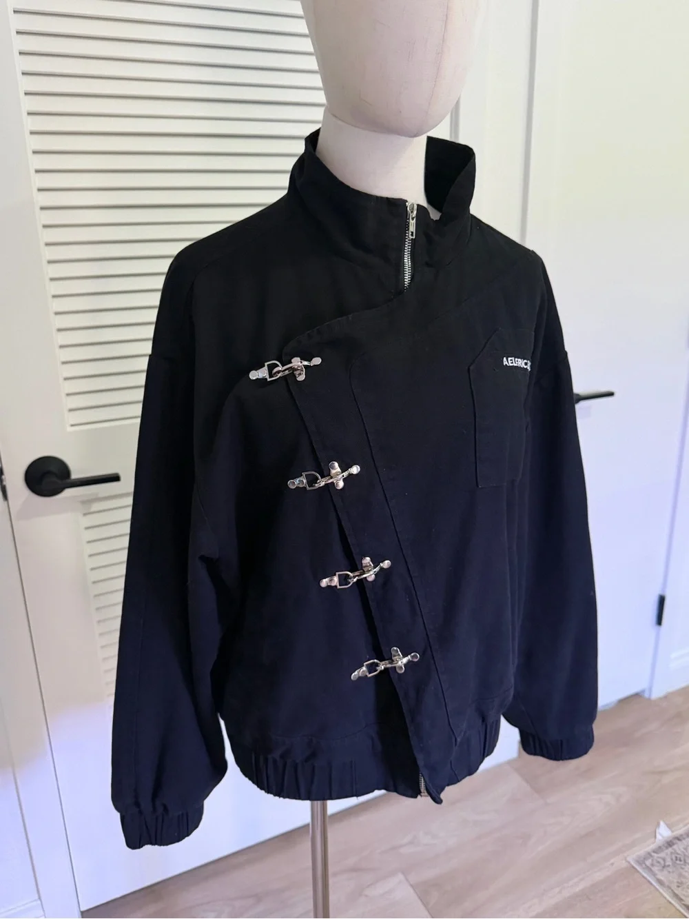 Aelfric Eden Black Jacket with Silver Buckles Y2K